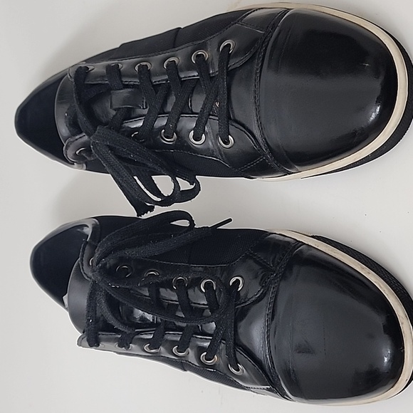 Zanzara Rory Black Leather Sneakers Size 12 - Picture 6 of 11